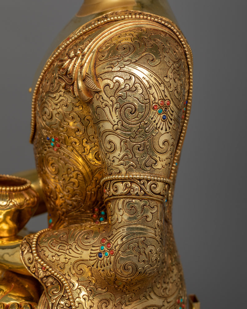 Shakyamuni Buddha Golden Statue | Triple-Layered 24K Gold Luxuriance