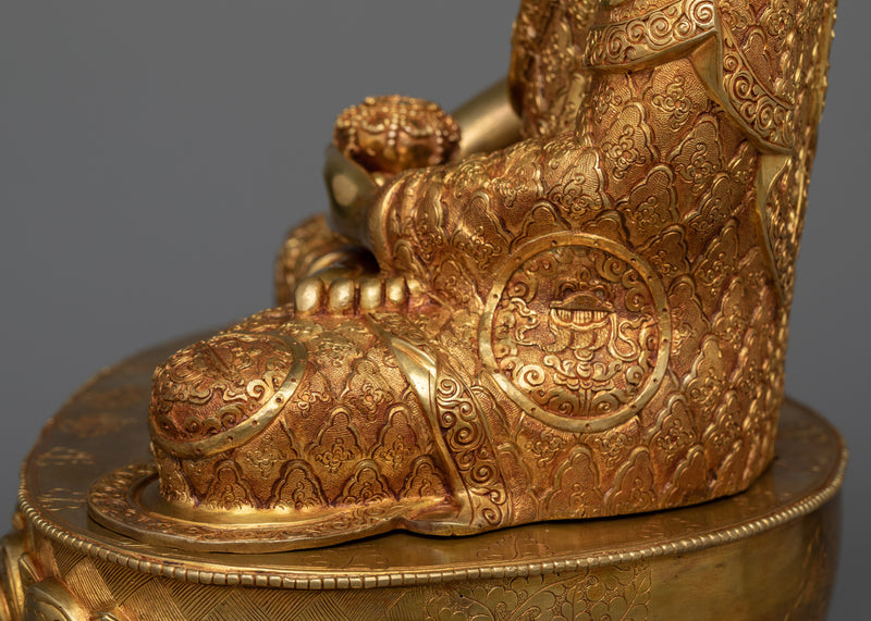 Buddha Amida Sculpture | 24K Gold Gilded Icon of Infinite Light