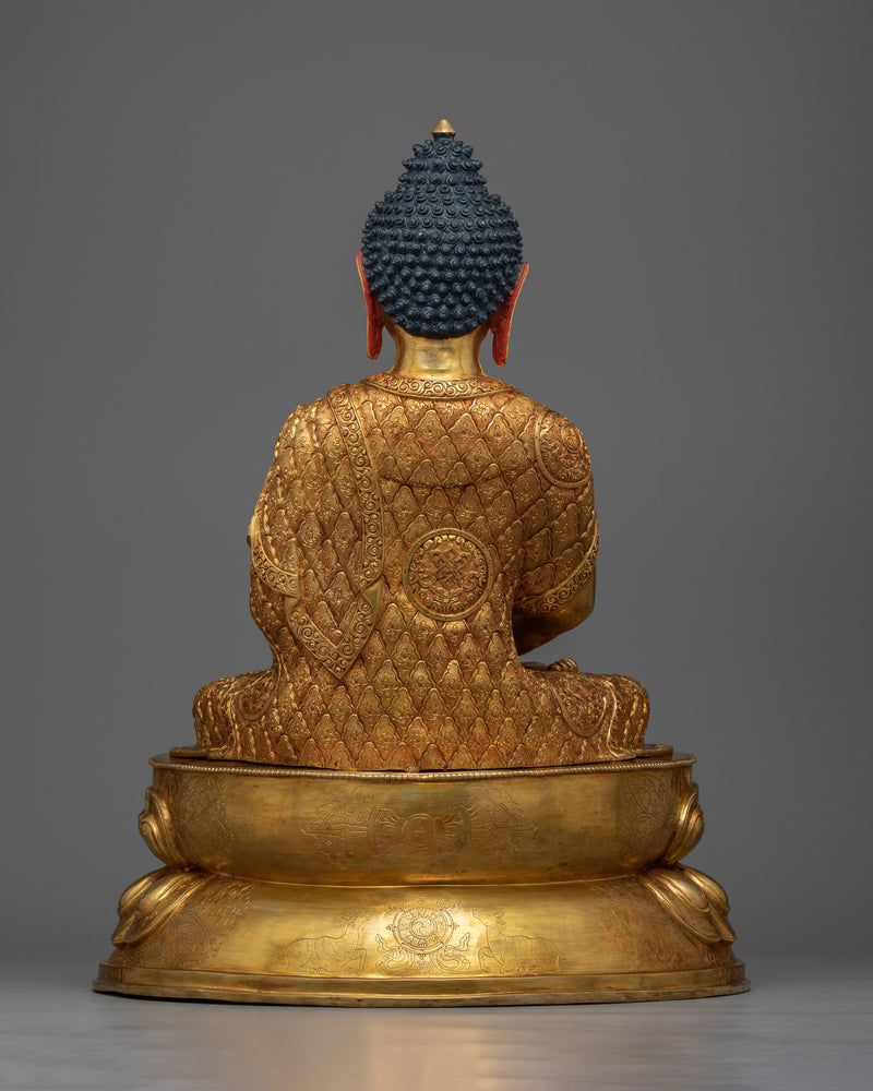 Buddha Amida Sculpture | 24K Gold Gilded Icon of Infinite Light