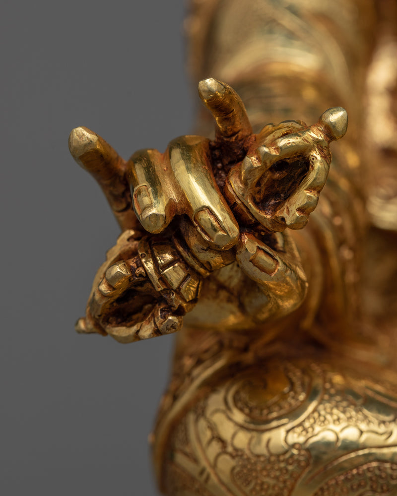 Padmasambhava "Lotus Born" Statue | 24K Gold Gilded Icon of Tantric Wisdom