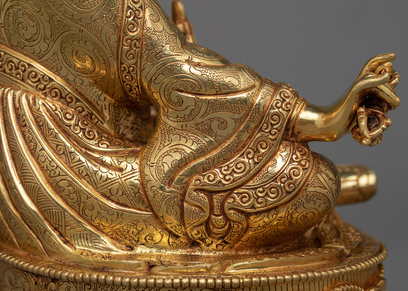 Padmasambhava "Lotus Born" Statue | 24K Gold Gilded Icon of Tantric Wisdom