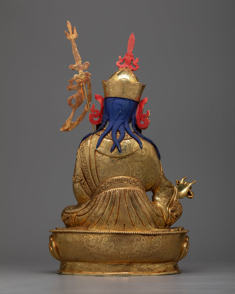 Padmasambhava "Lotus Born" Statue | 24K Gold Gilded Icon of Tantric Wisdom