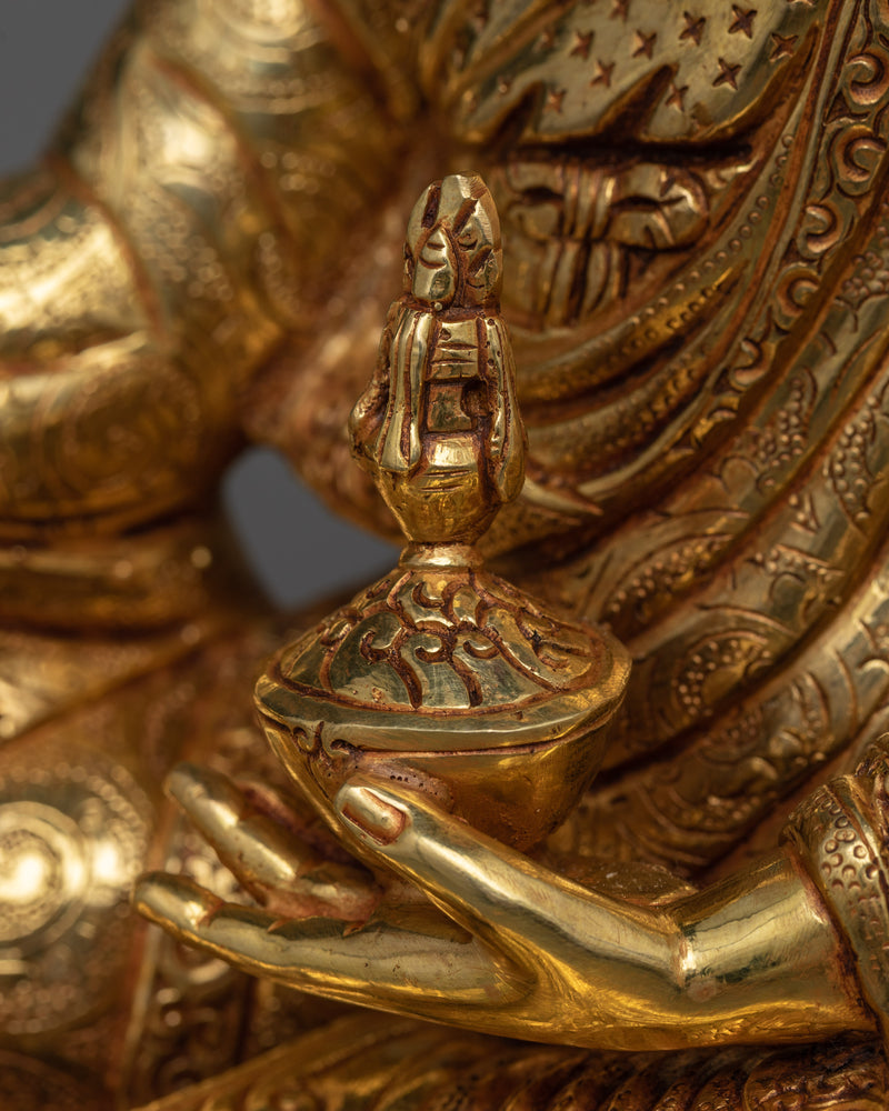 Padmasambhava "Lotus Born" Statue | 24K Gold Gilded Icon of Tantric Wisdom