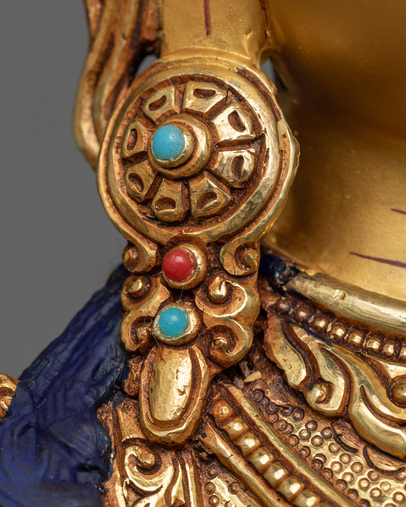 White Tara Golden Sculpture | 24K Gold Gilded Emblem of Compassion and Longevity