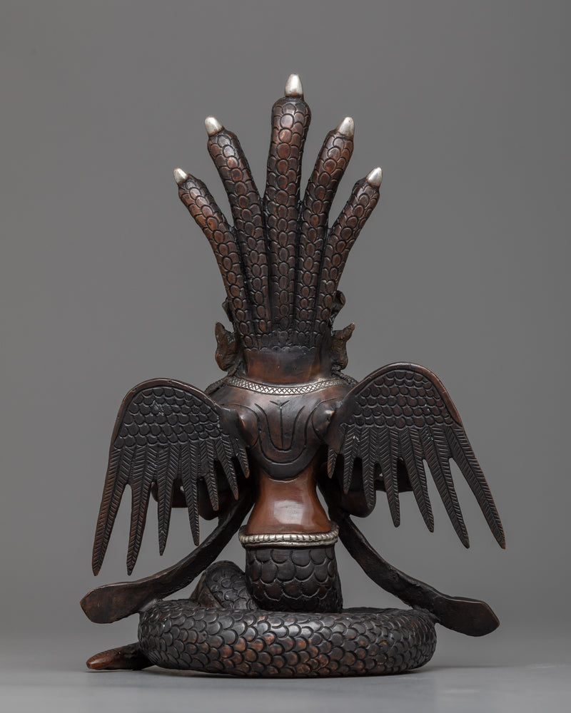 Naga Kanya Sculpture | Oxidized Copper Representation of Serpentine Divinity