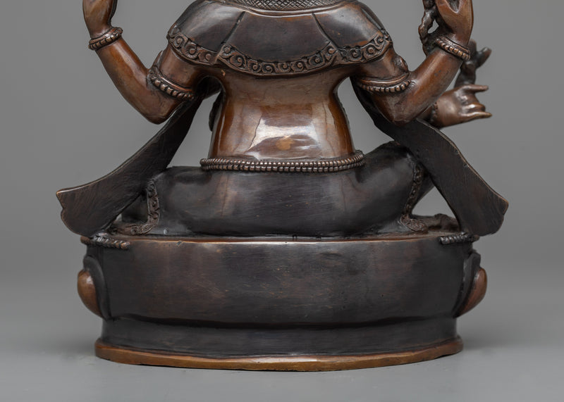 Ganesh Sculpture | Oxidized Copper Embodiment of Wisdom and Prosperity