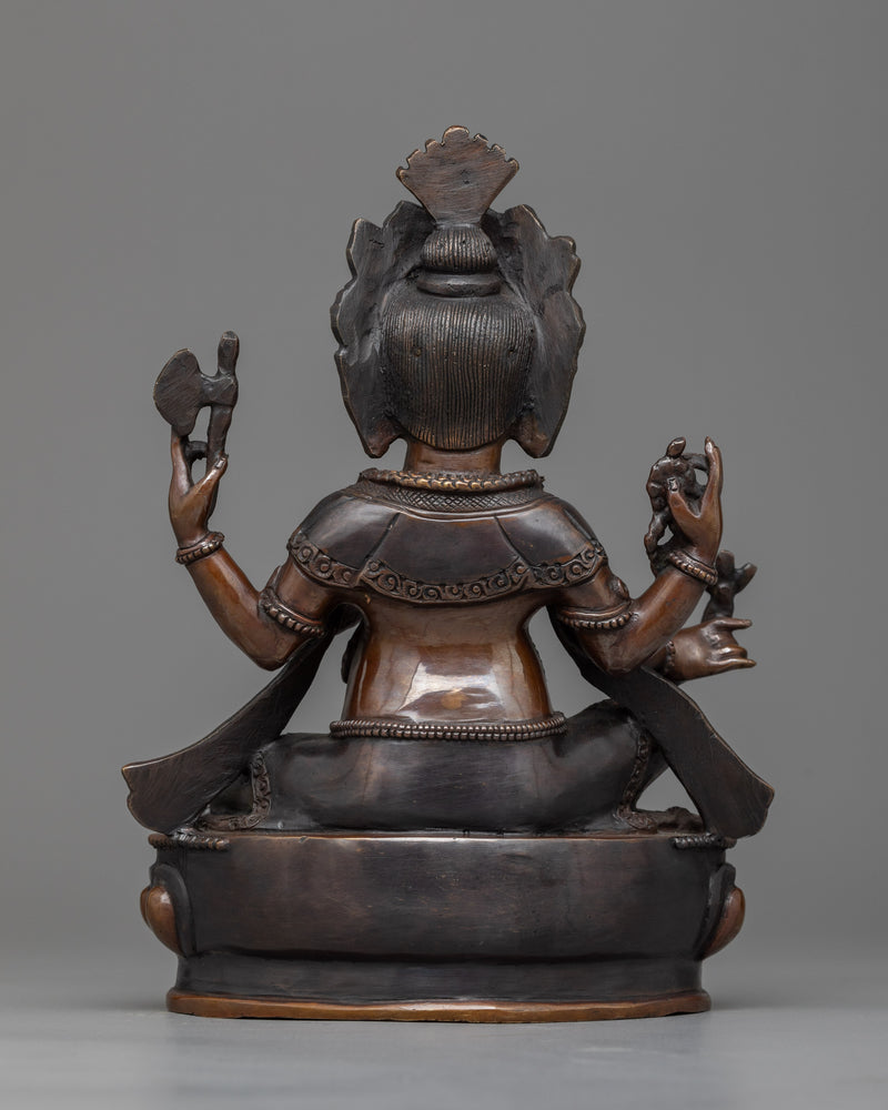 Ganesh Sculpture | Oxidized Copper Embodiment of Wisdom and Prosperity