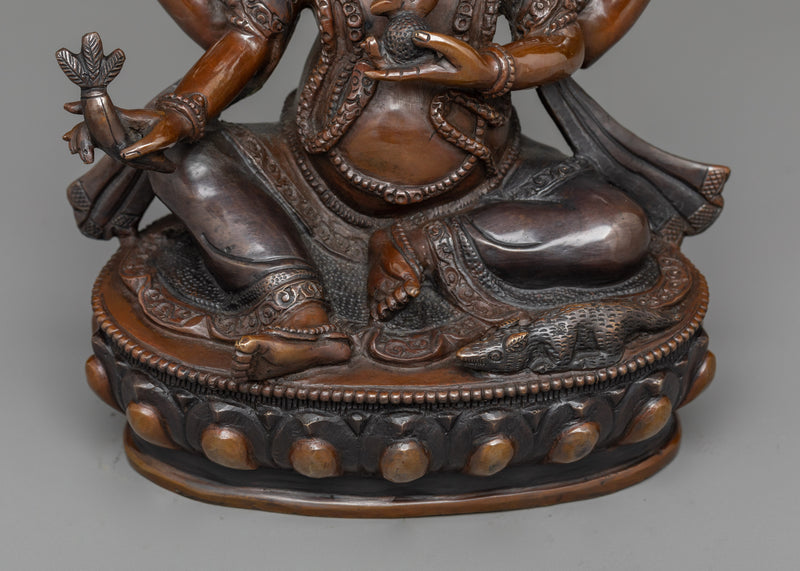 Ganesh Sculpture | Oxidized Copper Embodiment of Wisdom and Prosperity