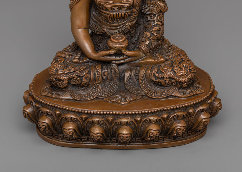 Pure Land Buddha Amitabha Statue | Oxidized Copper Symbol of Infinite Light