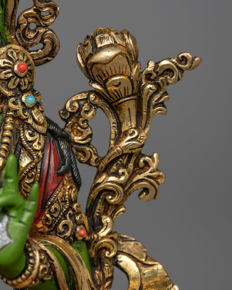 Green Tara Colored Sculpture | Representation of Active Compassion