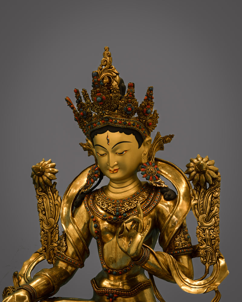 Elegant White Tara Figure | Embrace Divine Beauty and Compassion