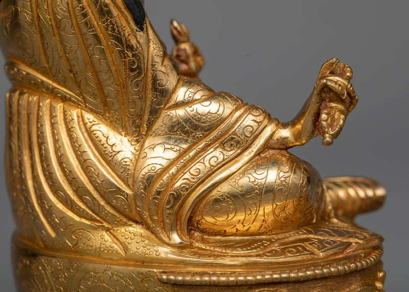 Born from a Lotus (Guru Rinpoche) Statue | 24K Gold Gilded Symbol of Tantric Wisdom