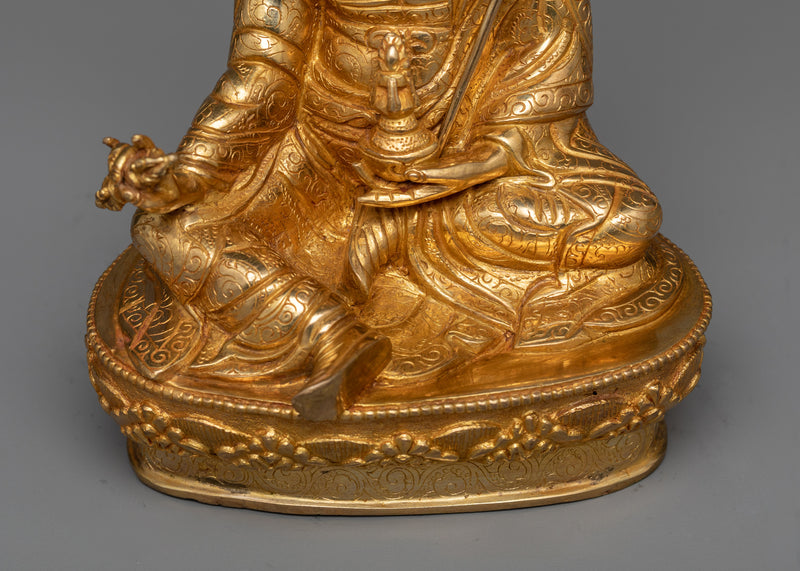 Born from a Lotus (Guru Rinpoche) Statue | 24K Gold Gilded Symbol of Tantric Wisdom