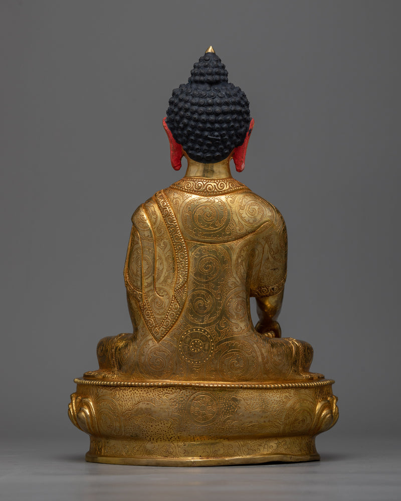 Shakyamuni Budha Sculpture | 24K Gold Gilded Icon of Enlightenment