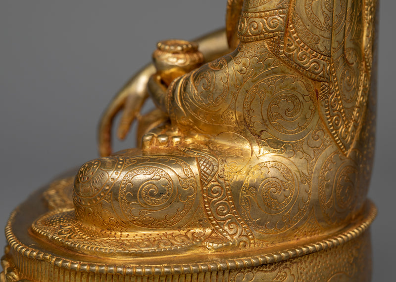 Shakyamuni Budha Sculpture | 24K Gold Gilded Icon of Enlightenment