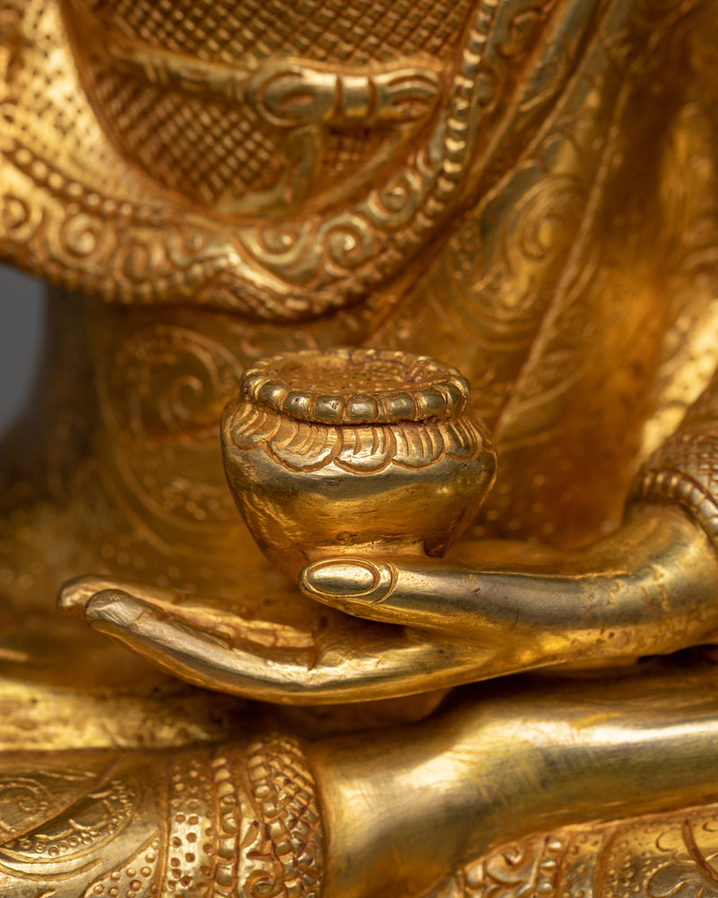 Shakyamuni Budha Sculpture | 24K Gold Gilded Icon of Enlightenment