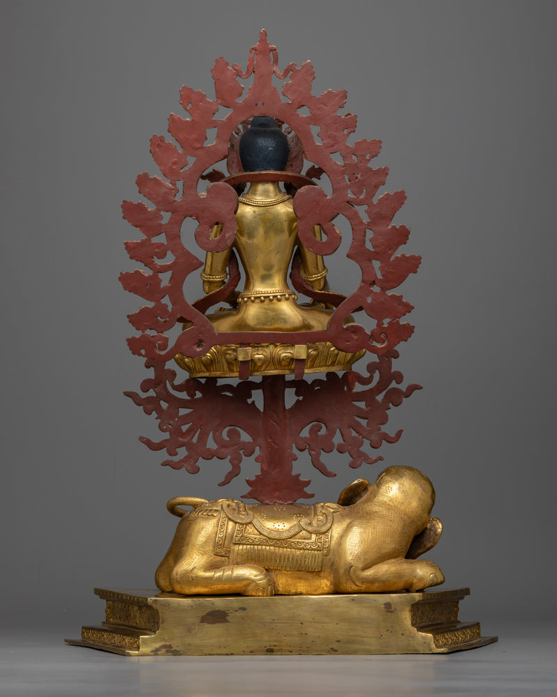 Shakyamuni Buddha Seated Upon an Elephant Statue | Symbol of Majestic Enlightenment