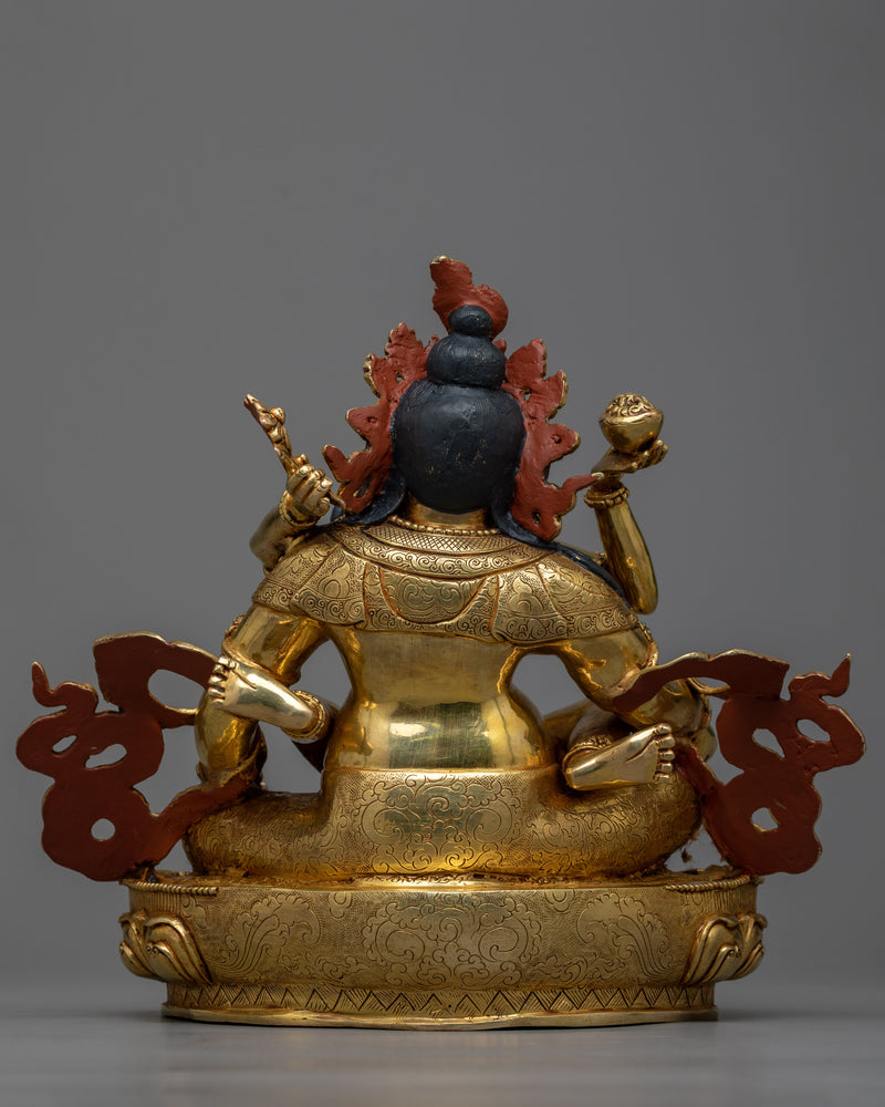 Dzambhala with Consort Sculpture | Symbol of Prosperity and Harmony