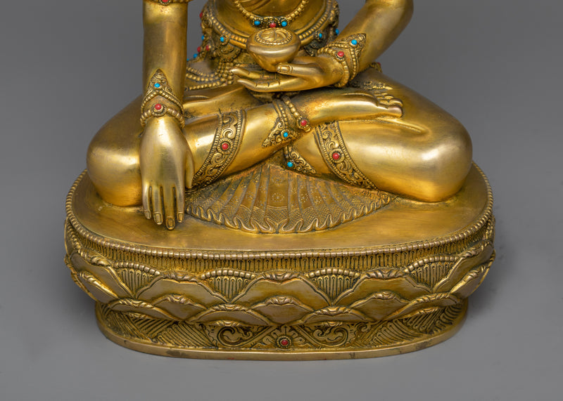 Buddha Shakyamuni Artwork | 24K Gold Gilded Statue of Enlightenment