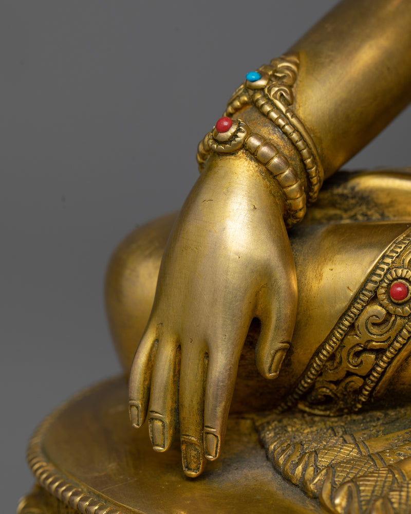 Buddha Shakyamuni Artwork | 24K Gold Gilded Statue of Enlightenment