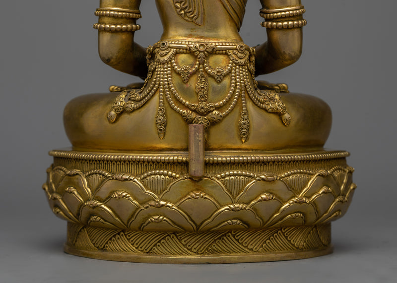 Buddha Amitabha Artwork | 24K Gold Gilded Statue of Infinite Light