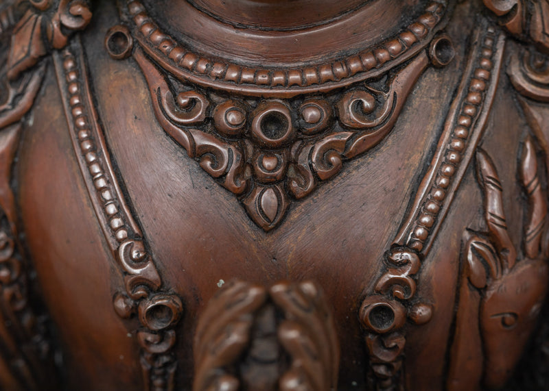 Chenrezig Chocolate Oxidized Statue | Symbol of Universal Compassion