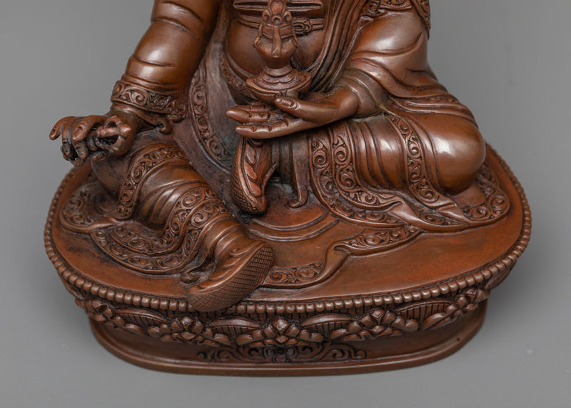 Guru Rinpoche Chocolate Oxidized Sculpture | Spiritual Beacon of Vajrayana Buddhism