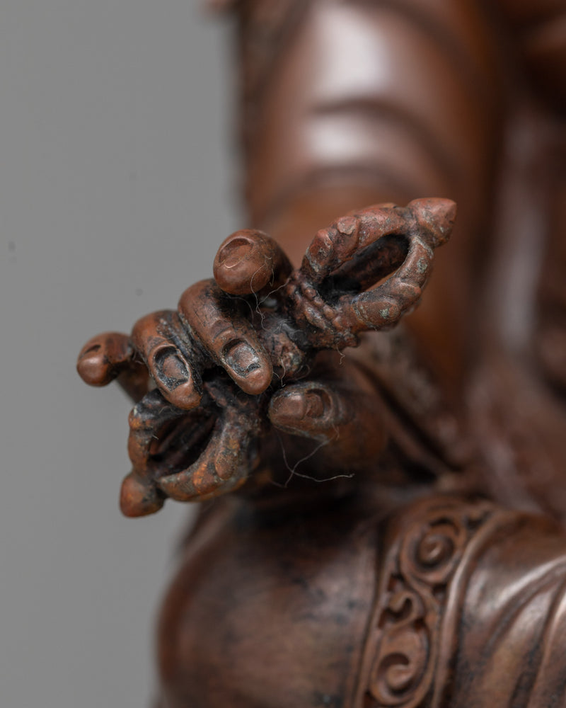 Guru Rinpoche Chocolate Oxidized Sculpture | Spiritual Beacon of Vajrayana Buddhism