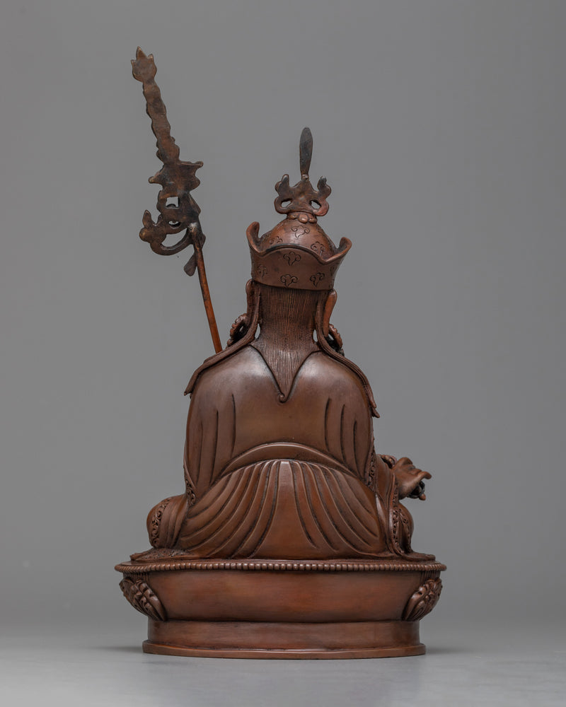 Guru Rinpoche Chocolate Oxidized Sculpture | Spiritual Beacon of Vajrayana Buddhism