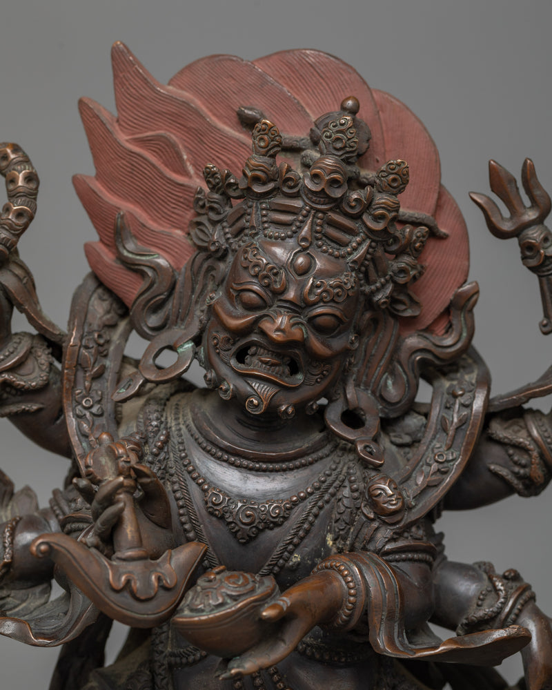 six-armed-mahakala-chocolate oxidized 