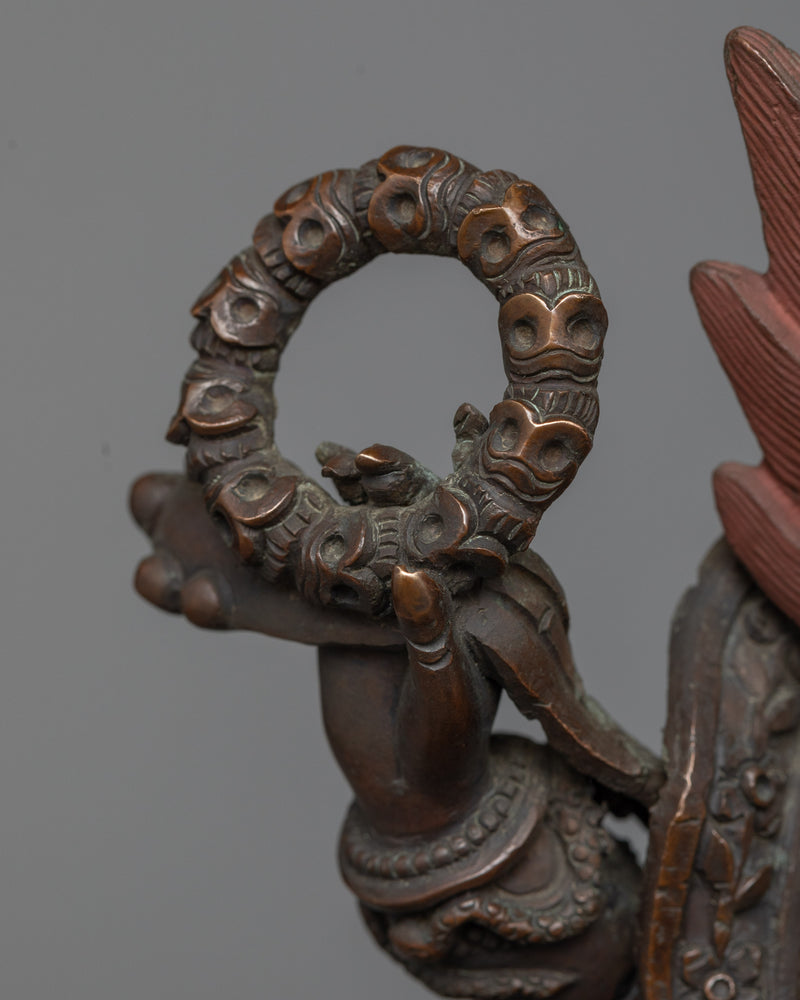 Six-Armed Mahakala Chocolate Oxidized Statue | Protector Deity of Tibetan Buddhism