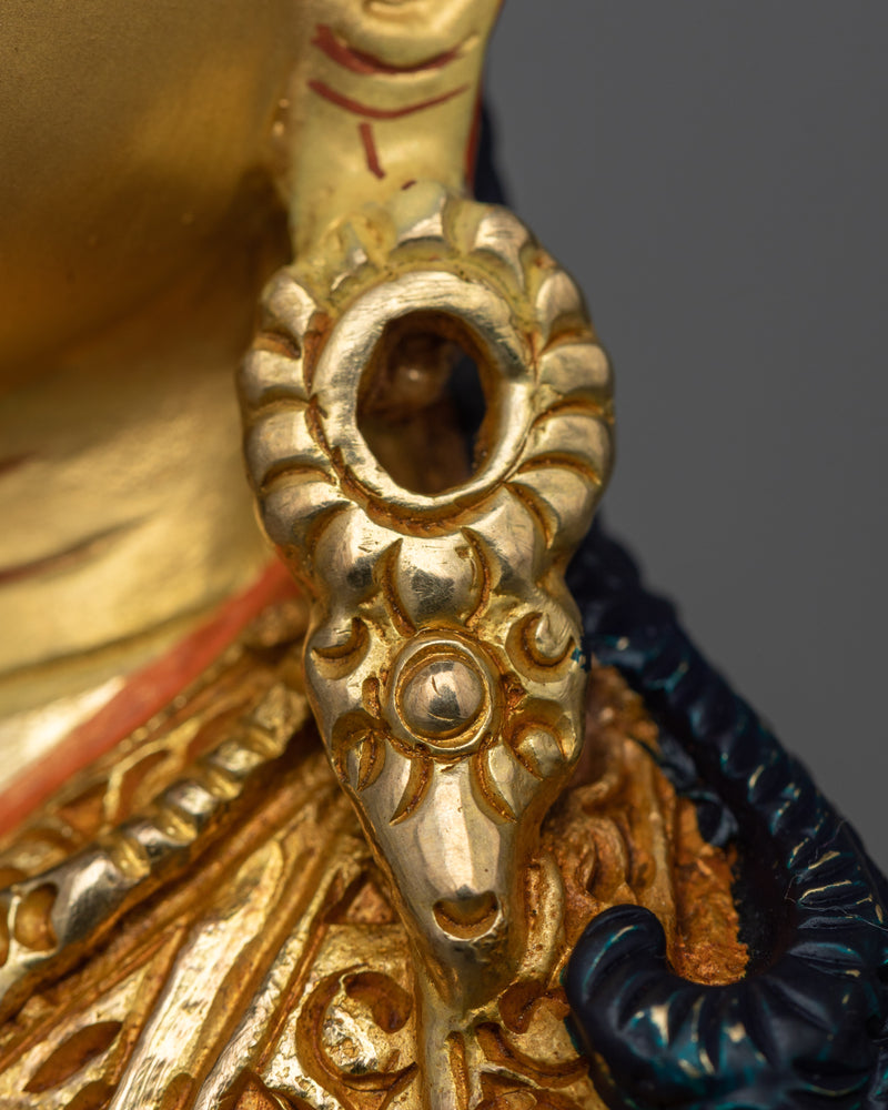 Lotus-Born Guru Statue | Gold Gilded Icon of Padmasambhava