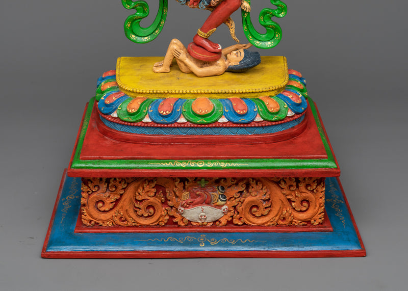 Hand-Carved Wooden Dorje Phagmo Statue | Authentic Craftsmanship