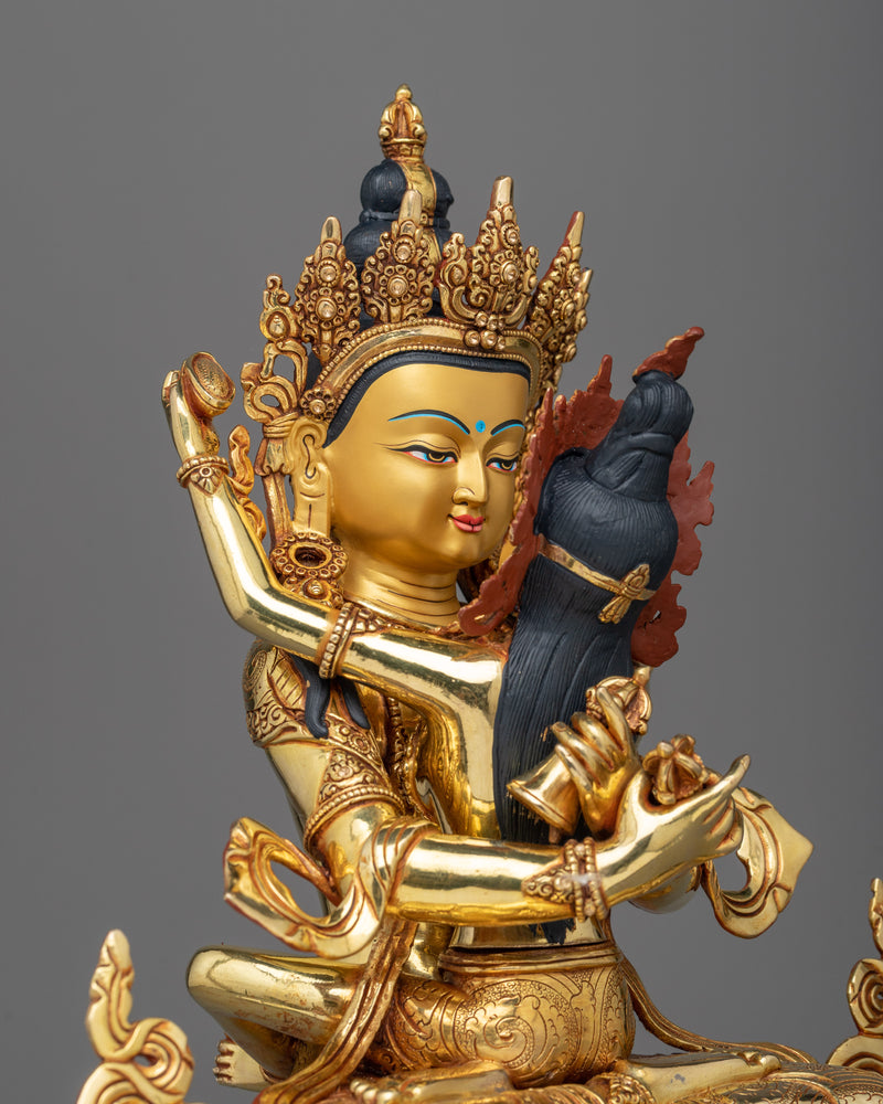 Dorje Chang with Consort Statue | 24K Gold Gilded Union of Ultimate Bliss