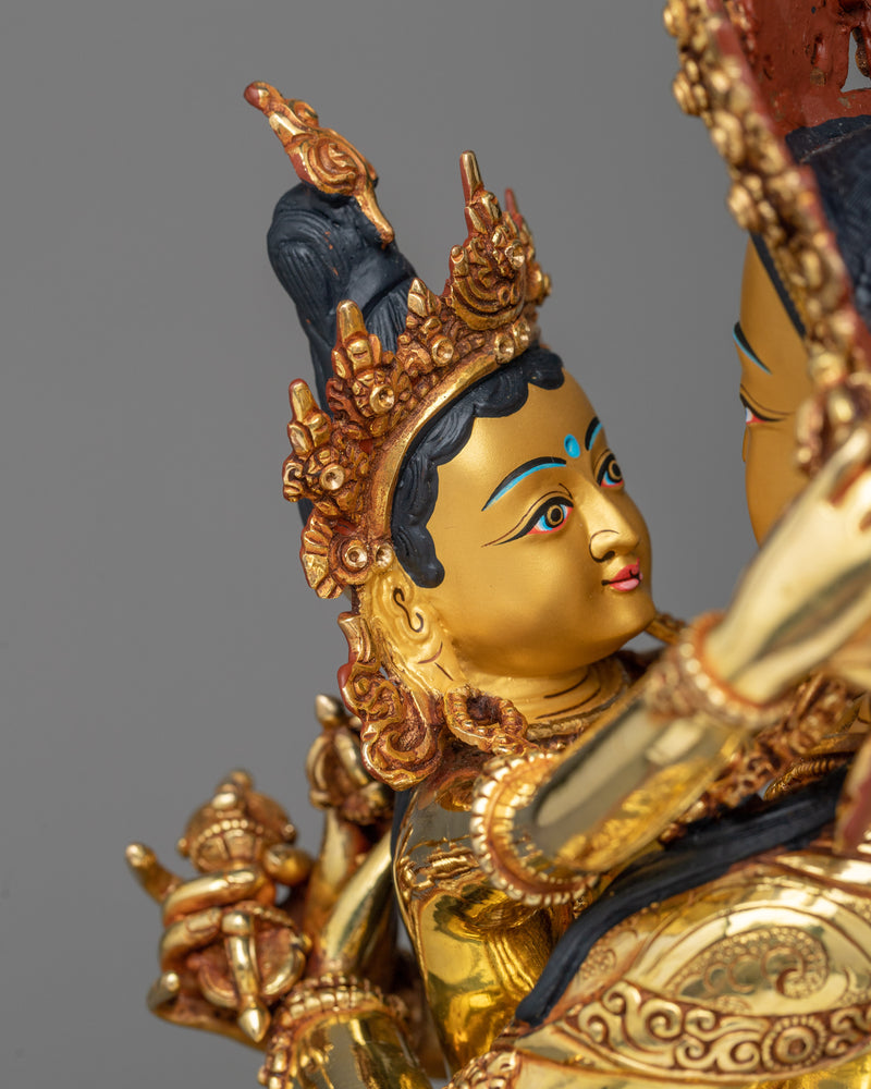 Dorje Chang with Consort Statue | 24K Gold Gilded Union of Ultimate Bliss