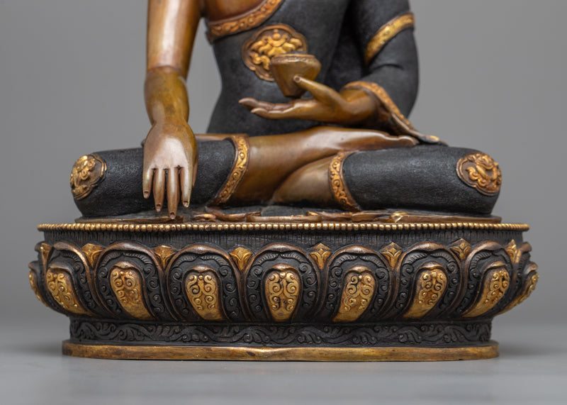 Lord Buddha Sculpture | Oxidized Copper Emanation of Serene Wisdom