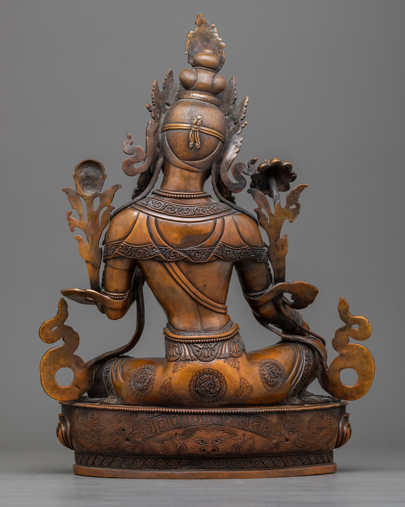 Mother Arya Green Tara Oxidized Statue | Essence of Compassion