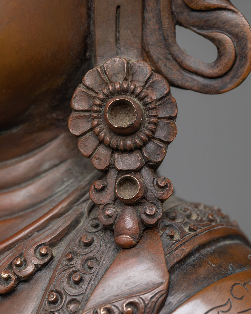 Crown Jewels Shakyamuni Buddha Statue | A Timeless Elegance in Oxidized Copper