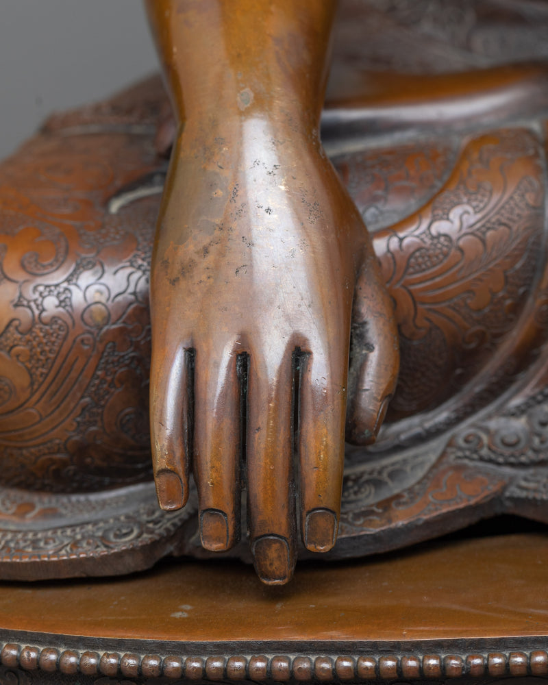 Unveiling Gautama the Buddha in Oxidized Copper Serenity | Symphony of Serenity