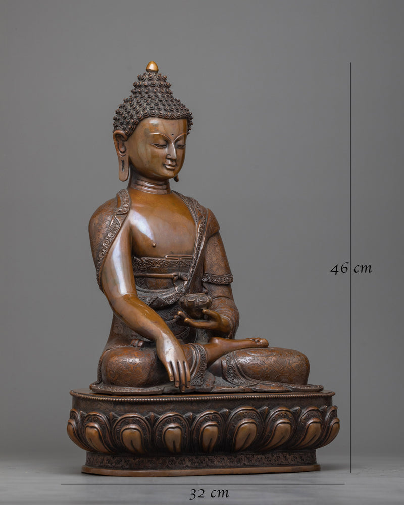 Unveiling Gautama the Buddha in Oxidized Copper Serenity | Symphony of Serenity