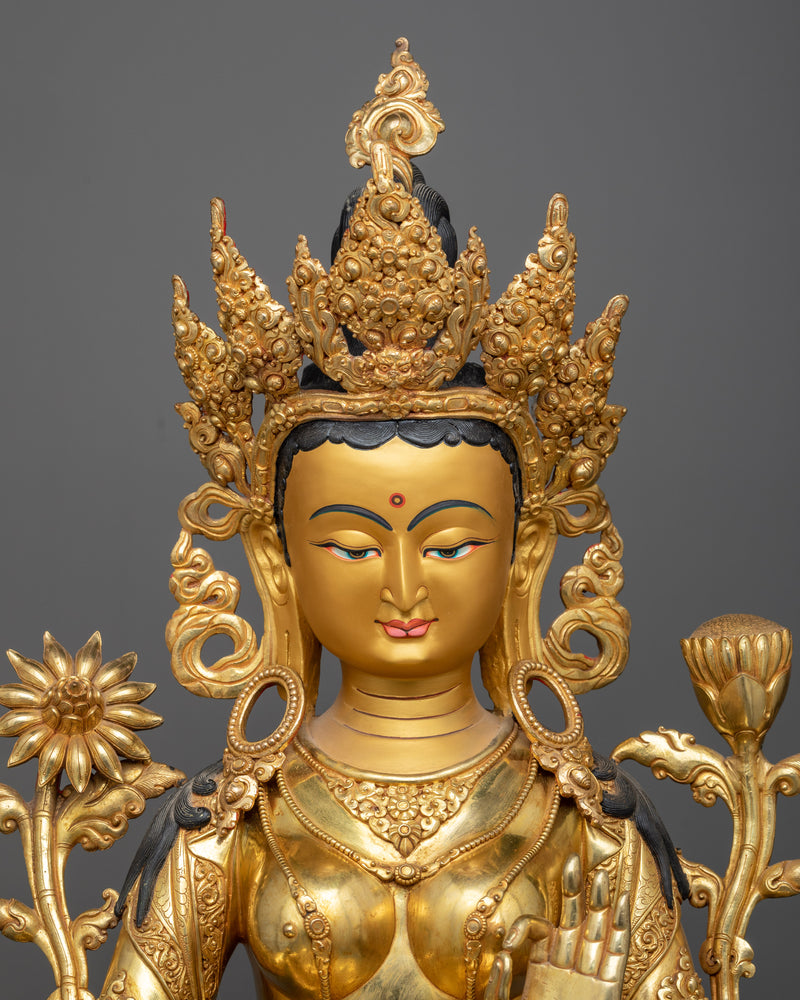 green-tara serene sculpture