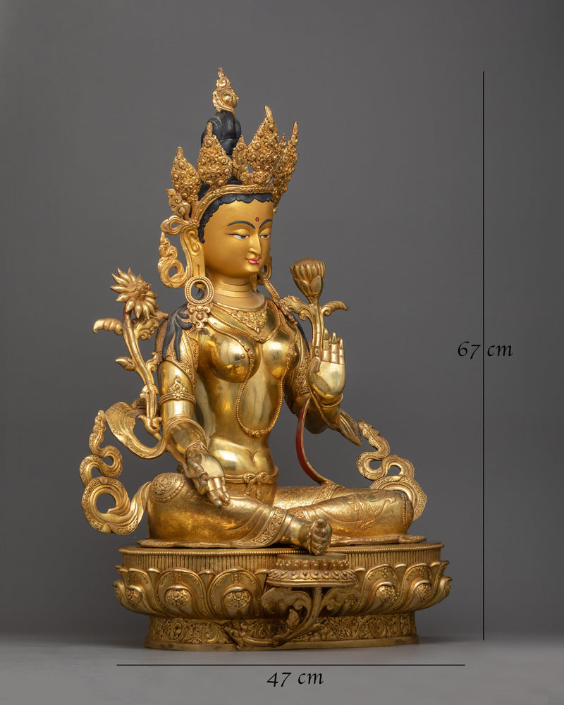 green-tara serene sculpture