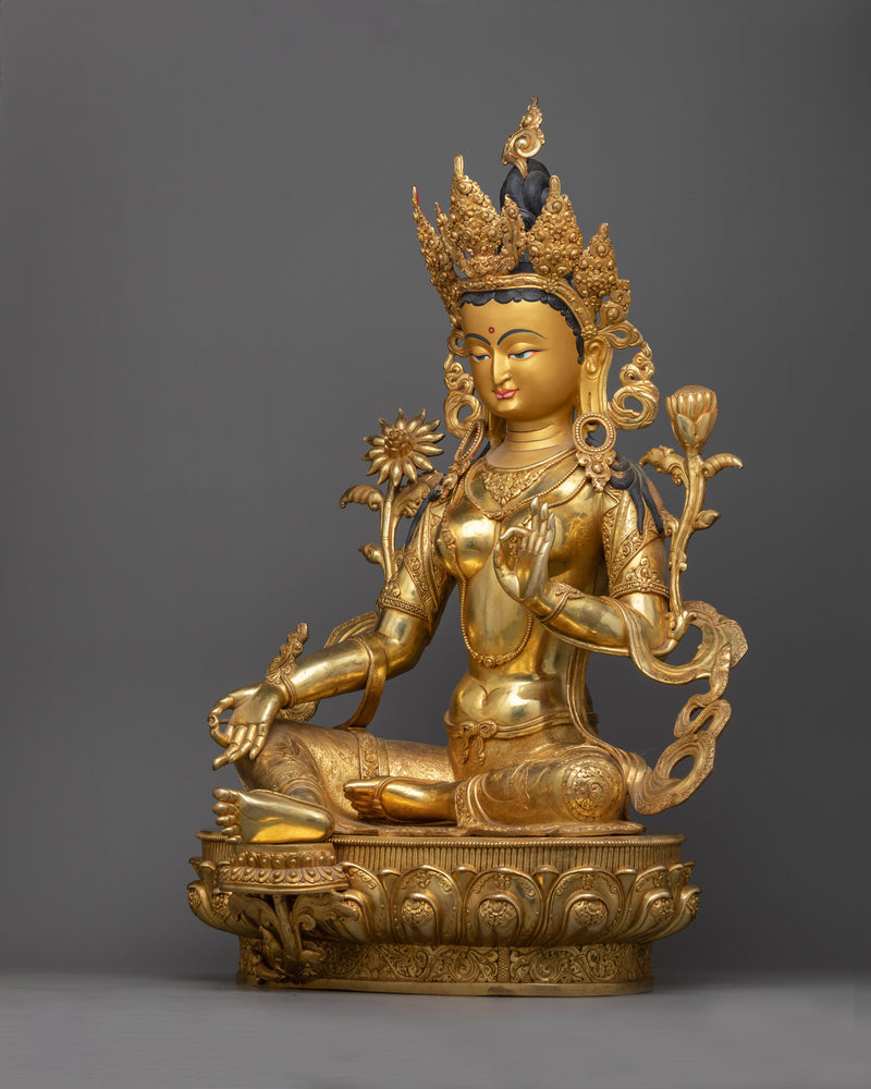 green-tara serene sculpture