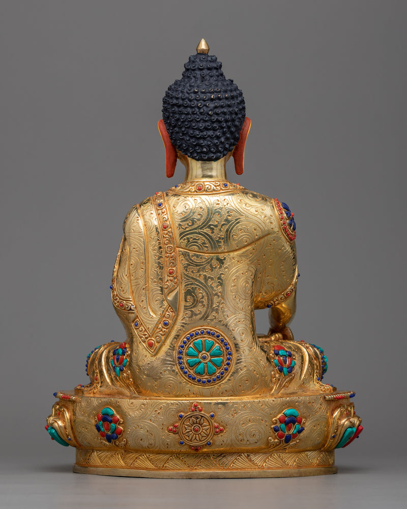 Sacred Shakyamuni Buddha Gold Gilt Statue | Beacon of Enlightenment