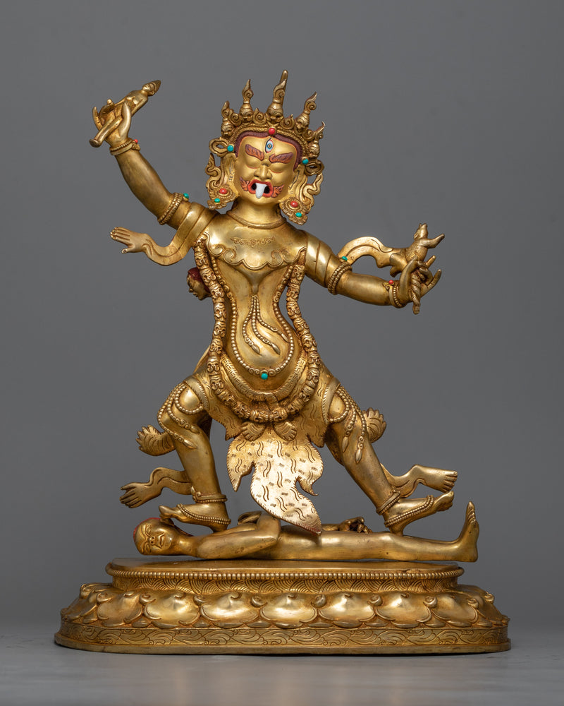 Exalted Ekajati Tara Gold Gilded Sculpture | Protector of Mantras