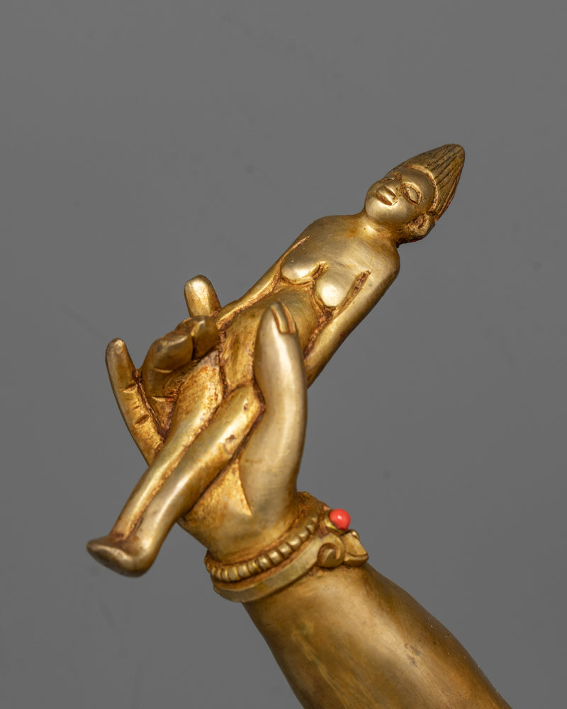 Exalted Ekajati Tara Gold Gilded Sculpture | Protector of Mantras