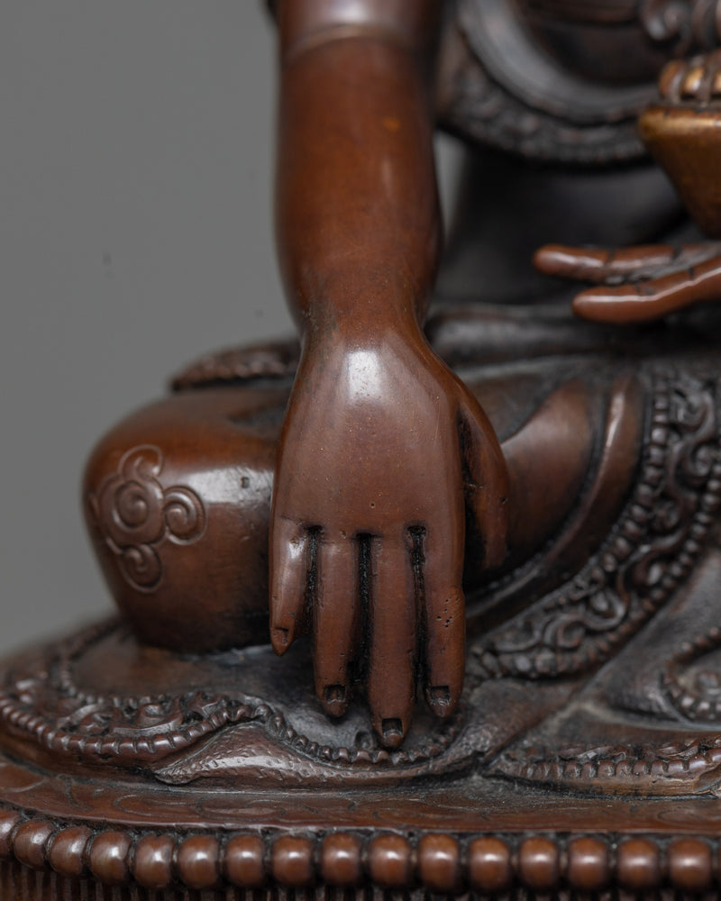 Shakyamuni Buddha with Attendant Disciples | Oxidized Copper Masterwork