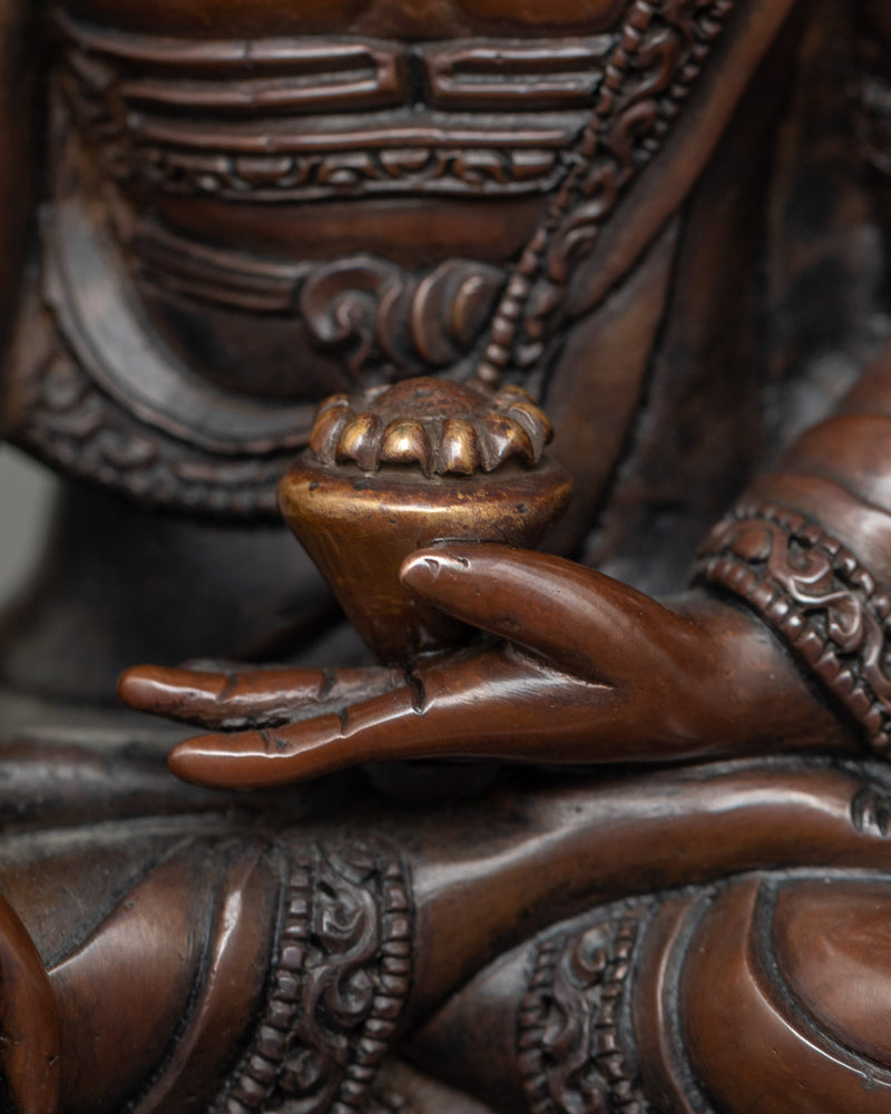 Shakyamuni Buddha with Attendant Disciples | Oxidized Copper Masterwork