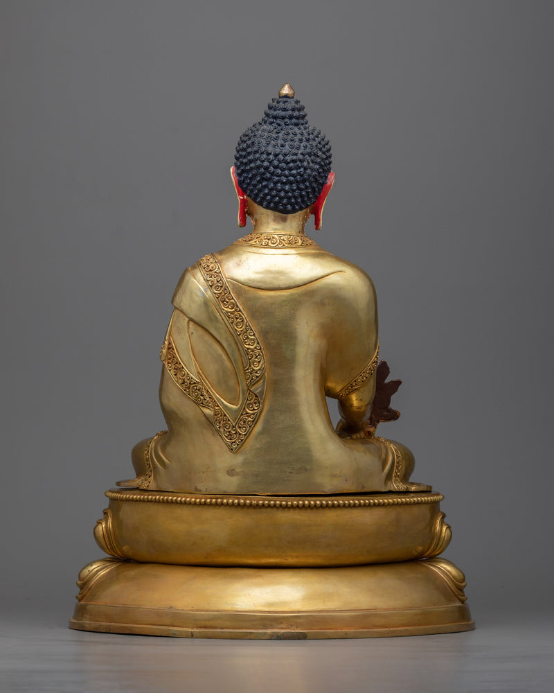 Medicine Buddha Bhaisajyaguru Statue in 24K Gold | Healing Emanation