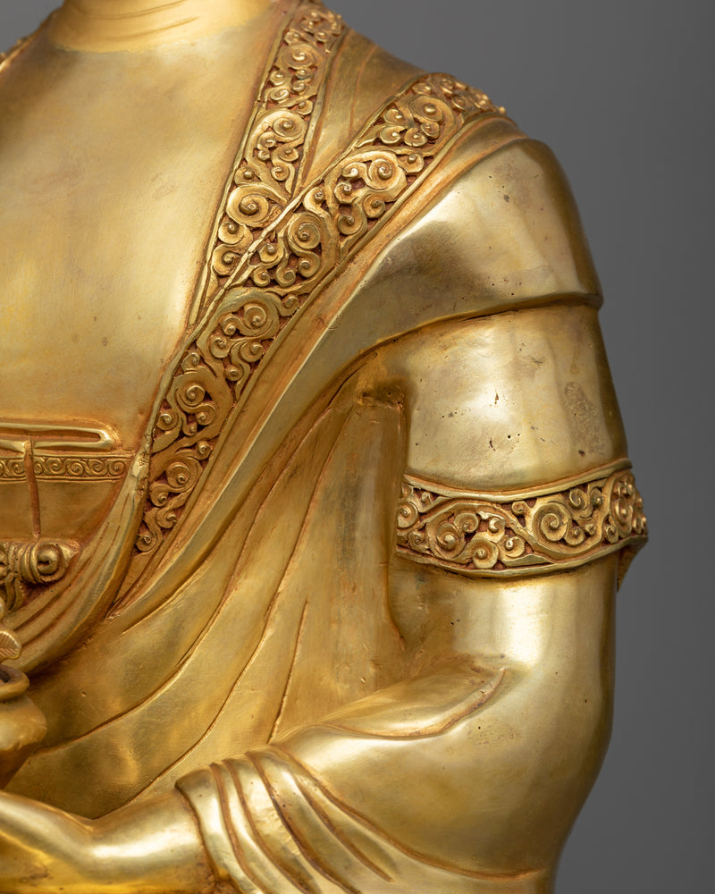 Medicine Buddha Bhaisajyaguru Statue in 24K Gold | Healing Emanation